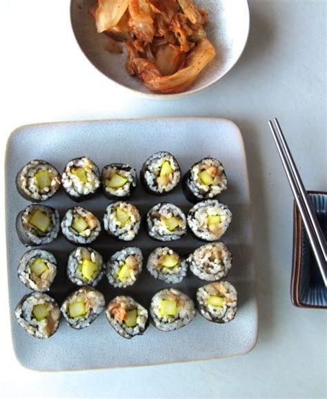 Kimchi Kimbap and Easy Pickled Cucumber Banchan | Kimbap, Banchan ...