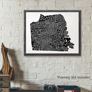 San Francisco Neighborhood Map Art Print Signed Print Of My Original