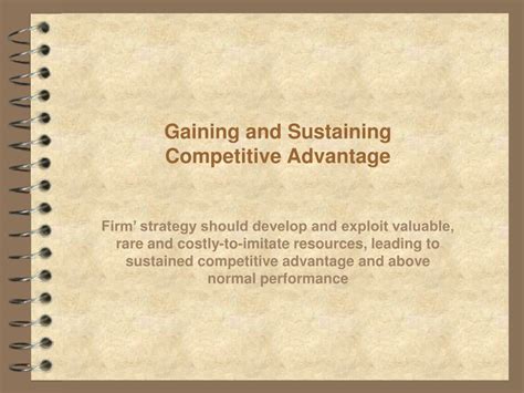 Ppt Gaining And Sustaining Competitive Advantage Powerpoint