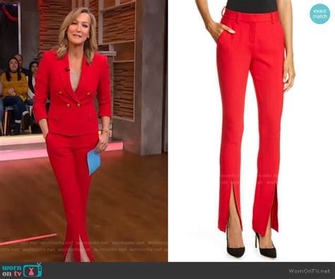 Wornontv Laras Red Blazer And Slit Pants On Good Morning America Lara Spencer Clothes And