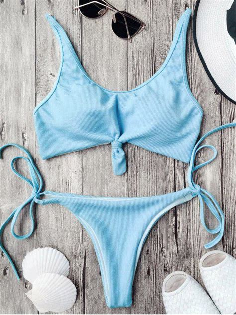 24 OFF 2021 Cami Bralette String Bikini Set In BLUE ZAFUL