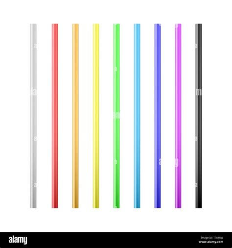 Set Of Colorful Drinking Straws Straws For Beverage Vector