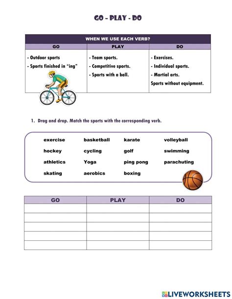 Go Play Do Worksheet English For Beginners Play N Go English Activities