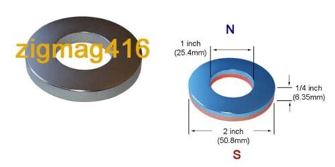 OD 2 X 1 Id X 1 4 Thick N52 Rare Earth Neodymium Ring Magnet