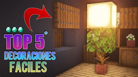 TOP 5 DECORACIONES FÁCILES PARA TU CASA MINECRAFT YouTube