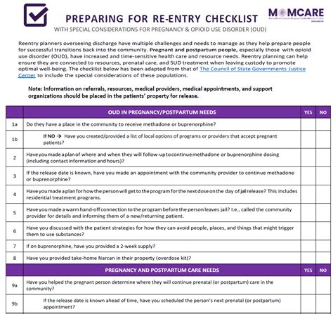 Reentry Planning Momcare