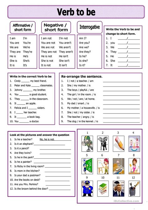 Verb to be worksheet - Free ESL printable worksheets made by teachers