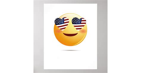 4th Of July Emoji National Independence Funny T Poster