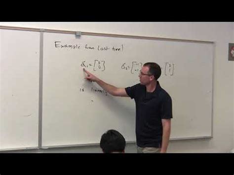 Applied Linear Algebra Lesson Video Example Of Test For