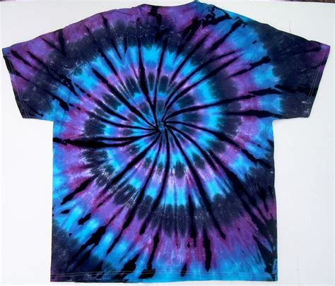 Adult Xl Tie Dye Shirt Moon Shadow Spiral Blue Purple Black Tie