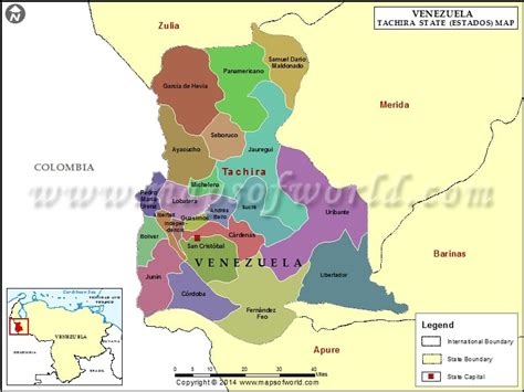 Tachira Map | Tachira Venezuela Map