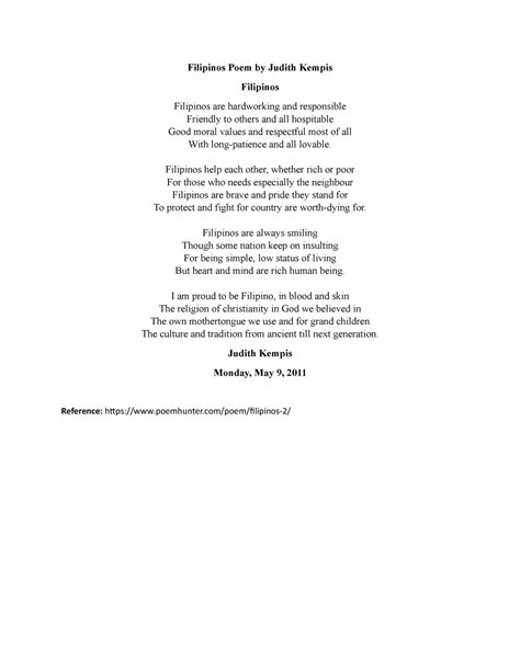 Ipp Tula Tula Filipinos Poem By Judith Kempis Filipinos Filipinos