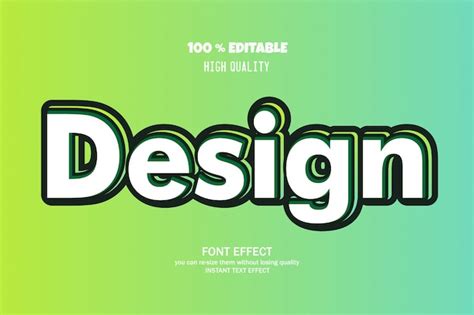 Texto de diseño efecto de fuente editable Vector Premium