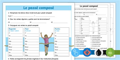 Passé Composé Worksheet Teacher Made