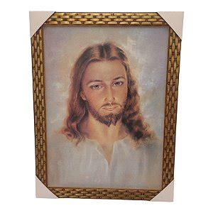 Quadro Decorativo Jesus Cristo Fundo Azul X Cm Fabrica De Quadros