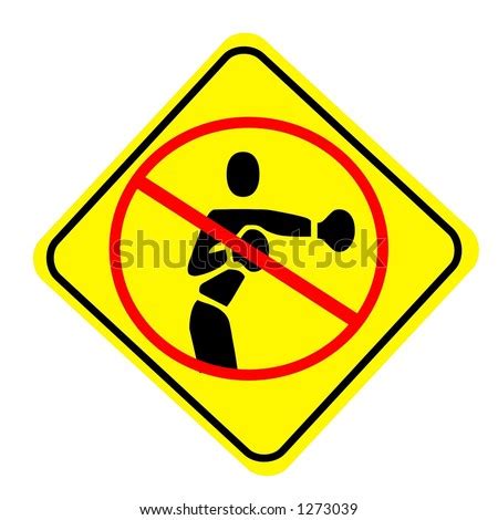 Yellow Diamond No Fighting Sign Isolated On A White Background Stock Photo 1273039 : Shutterstock