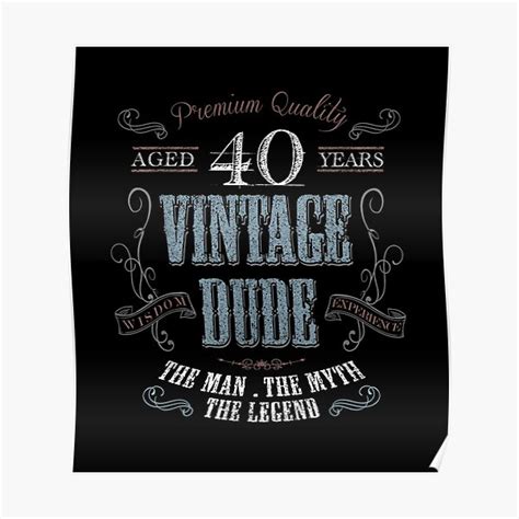 Th Birthday For Vintage Dude Years Old Poster For Sale By