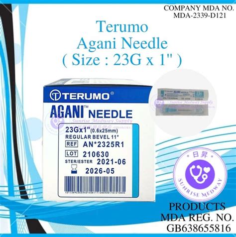 Terumo Agani Needle 100 Pcs Box Size 23G X 1 Lazada