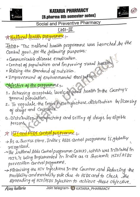 Social And Preventive Pharmacy Unit 3 8th Sem B Pharmacy Studocu