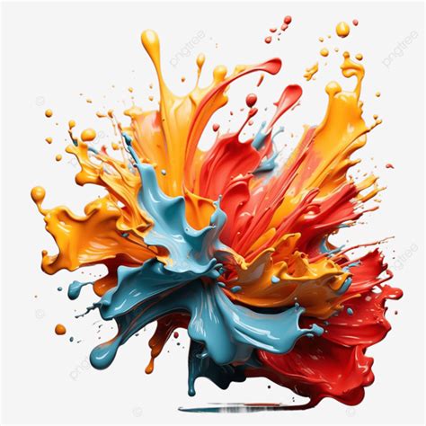 Colorful Paint Splashes Isolated On White Background Colorful Paint