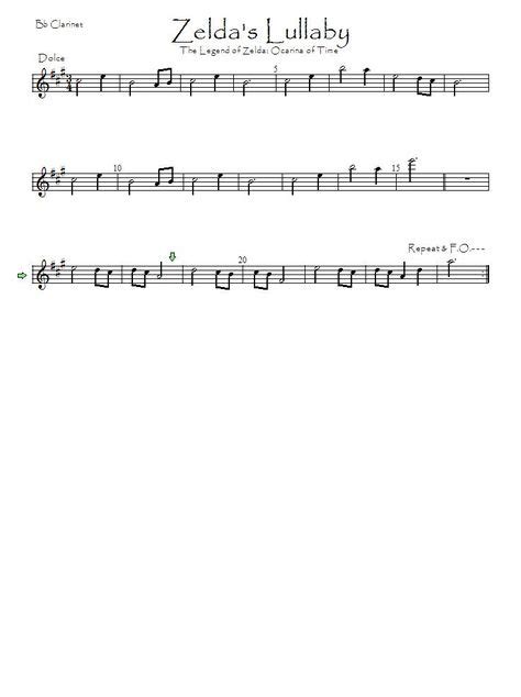 Zelda S Lullaby Clarinet Sheet Music Google Search Partituras