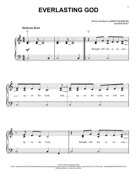 Everlasting God By Lincoln Brewster Sheet Music For Easy Piano At Sheet