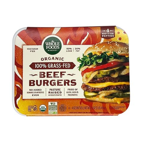 Organic Grass Fed Beef Burgers At Whole Foods Market