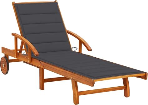 Tidyard Chaise Longue De Jardin Avec Coussin Transat Jardin Bain De