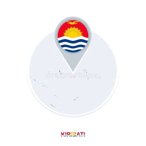 Kiribati Map And Flag Vector Map Icon With Highlighted Kiribati Stock