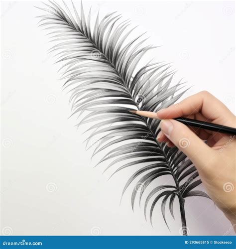Hyperrealistic Sketch of Palm Leaves: Expert Draftsmanship by Patty