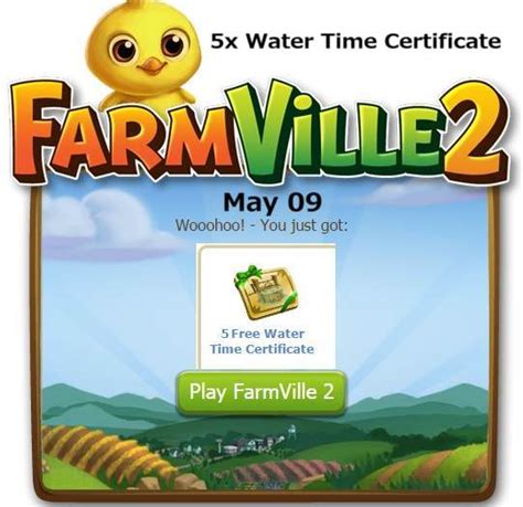 Farmville Collect Free Water Certificates Bonus