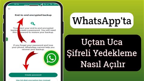 WhatsApp ta Uçtan Uca Şifreli Yedekleme Nasıl Açılır 2024 YouTube