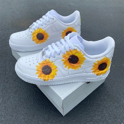 Custom Nike Air Force Sunflower Painted Shoes Nike Shoes Air Force