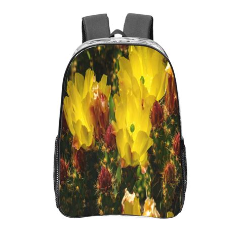 Adobk Cactus Flowers Print Duty Clear Backpack For Girls Boys Women Men