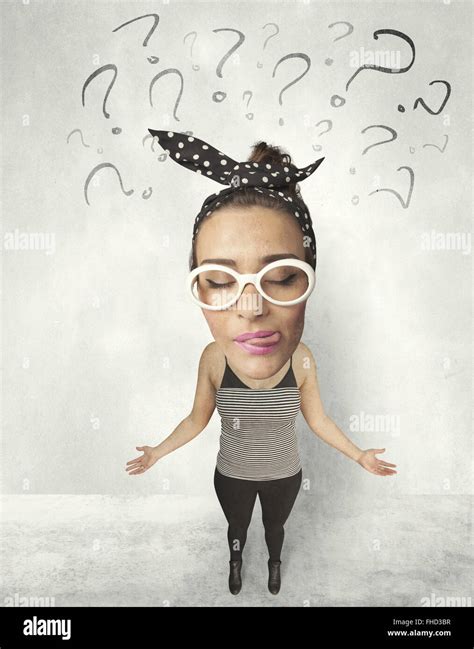 Big Head Person With Question Marks Stock Photo Alamy
