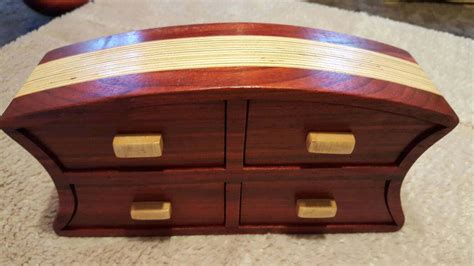 Bandsaw Box Featuring Padauk And Plywood With Maple Drawer Pulls