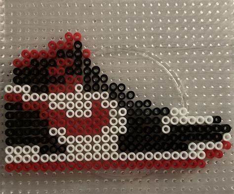 DIY Perler Bead Craft Jordan 1 Mid Red Black