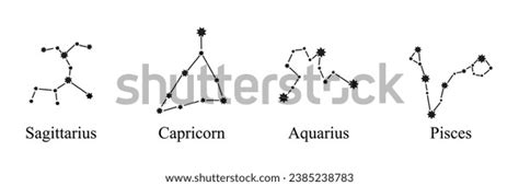 Zodiac Constellations Signs Set Vector Constellations Stock Vector