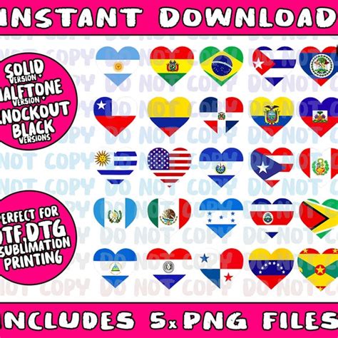 Latin American Flags Printable Etsy