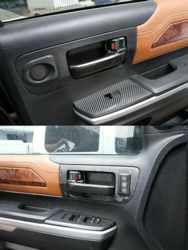 Abs Carbon Fiber Interior Door Handle Cover Trim Kit For Toyot Tundra