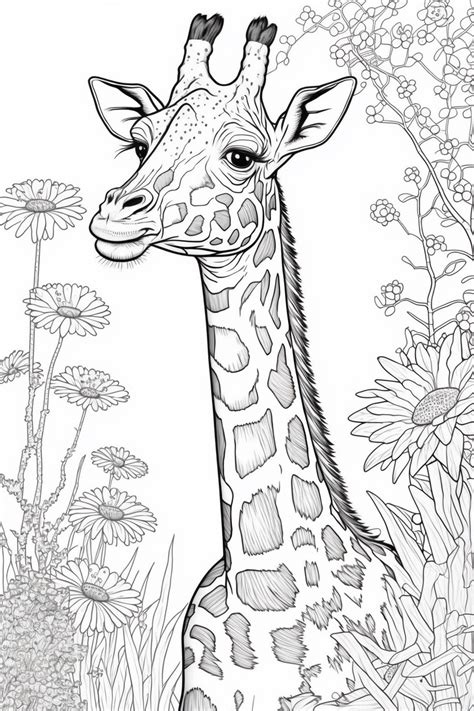 Giraffe Coloring Page In