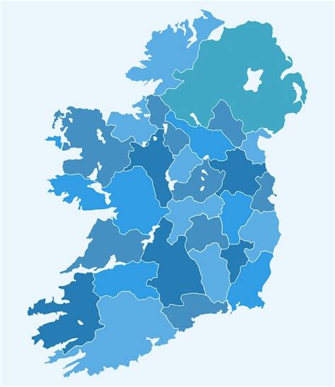 Premium Vector Detailed Map Of Ireland With Administrative Divisions