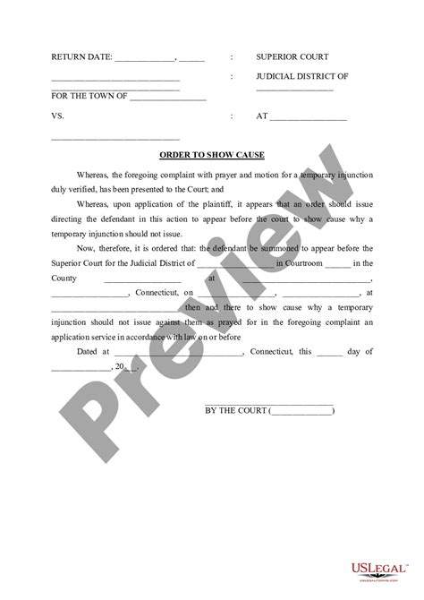 Connecticut Order To Show Cause Order To Show Cause Ct US Legal Forms