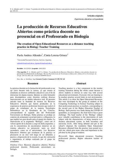 Pdf La Producción De Recursos Educativos Abiertos Como Práctica