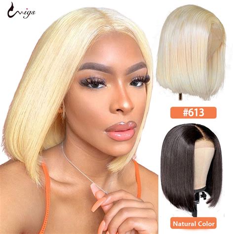 UWIGS 613 Bob Wig 13X4X1 Lace Front Human Hair Wigs 180 Density