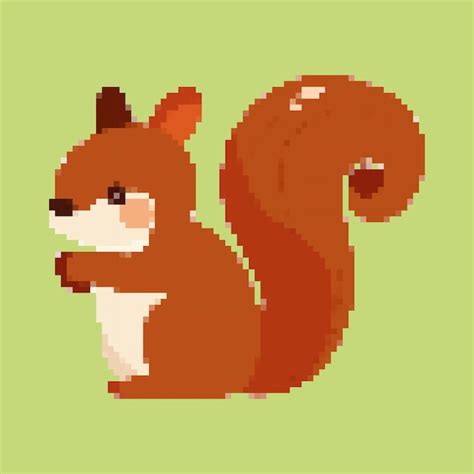 Premium Vector Pixel Art Squirrel