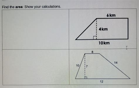 Solved Find The Area Show Your Calculations Geometry