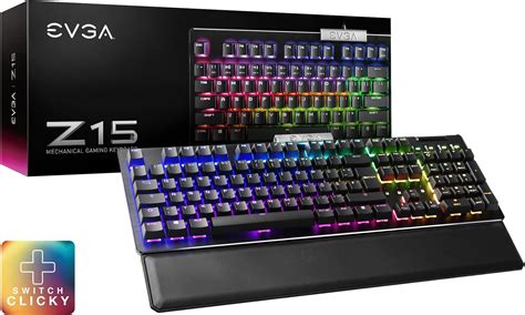 Evga Z Rgb Gaming Keyboard Rgb Backlit Led Hot Swappable Mechanical Kailh Speed Silver