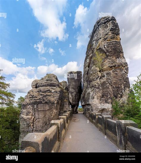 Bastei Bridge (Basteibrucke) - Saxony, Germany Stock Photo - Alamy