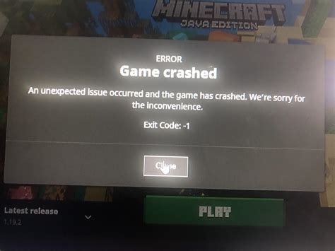 Unknown Game Crash Error Code R Minecraft